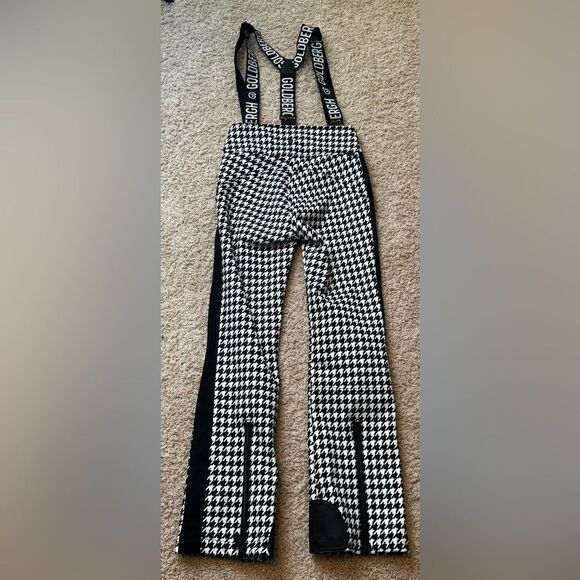 GOLDBERGH WOMEN'S HIGH END LILY SALOPETTE SKI PANTS BIB WHITE BLACK US 8 - Picture 8 of 8